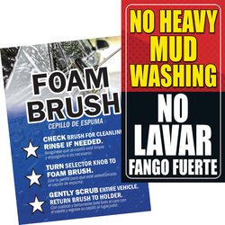 Bi-Lingual Car Wash Signs Image