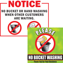 No Bucket Washing Signs Image
